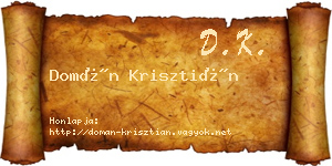Domán Krisztián névjegykártya