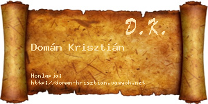 Domán Krisztián névjegykártya